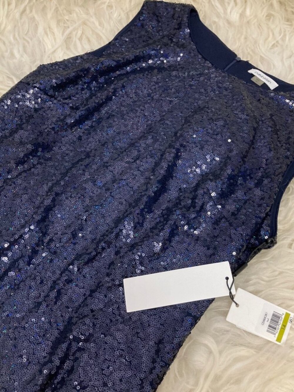 Calvin Klein Women's Sequined Sheath Dress 2307 - Picture 6 of 9